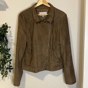Cupcakes and Cashmere Faux Suede Bomber Jacket - Large